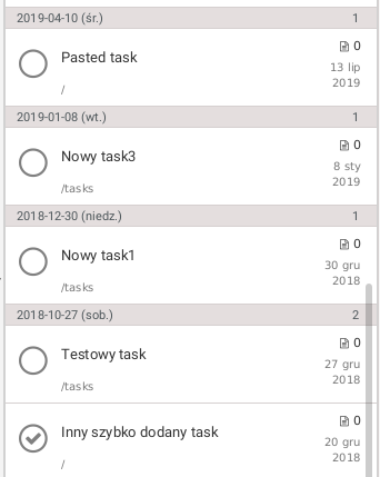 Grouped Tasks List