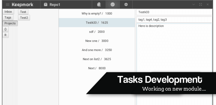 Tasks module development