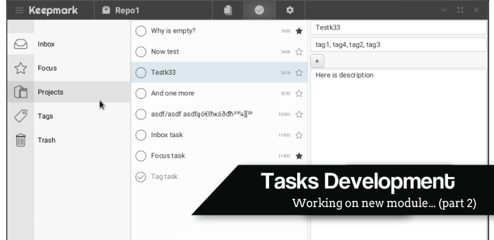 Tasks module development again