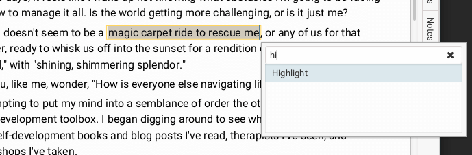 Highlight text in markdown documents