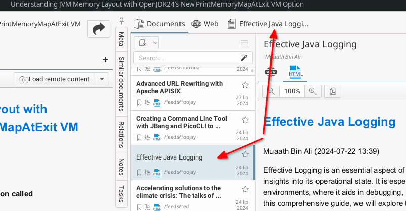 Open documents in new tabs in work context view