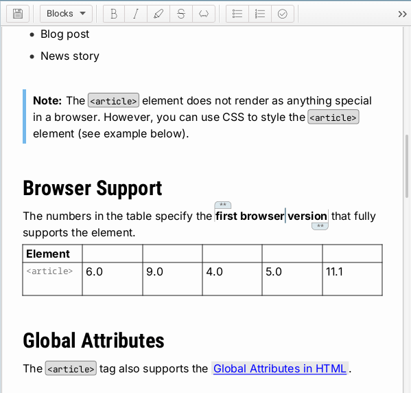 Markdown editor